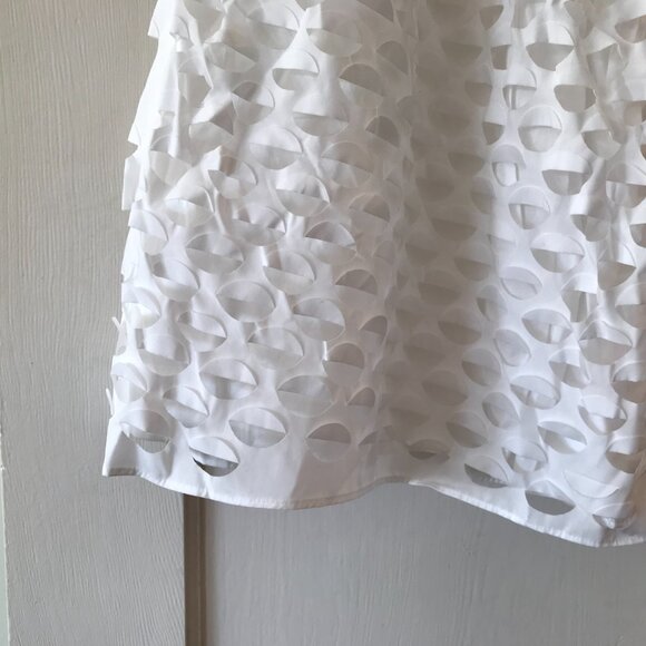 J.Crew | White Laser Cut Circle Midi Skirt - Picture 7 of 13